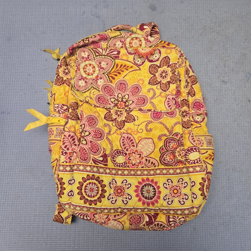 Vera Bradley- Bali Gold-  Orange and Pink Floral Backpack- Over Night Bag